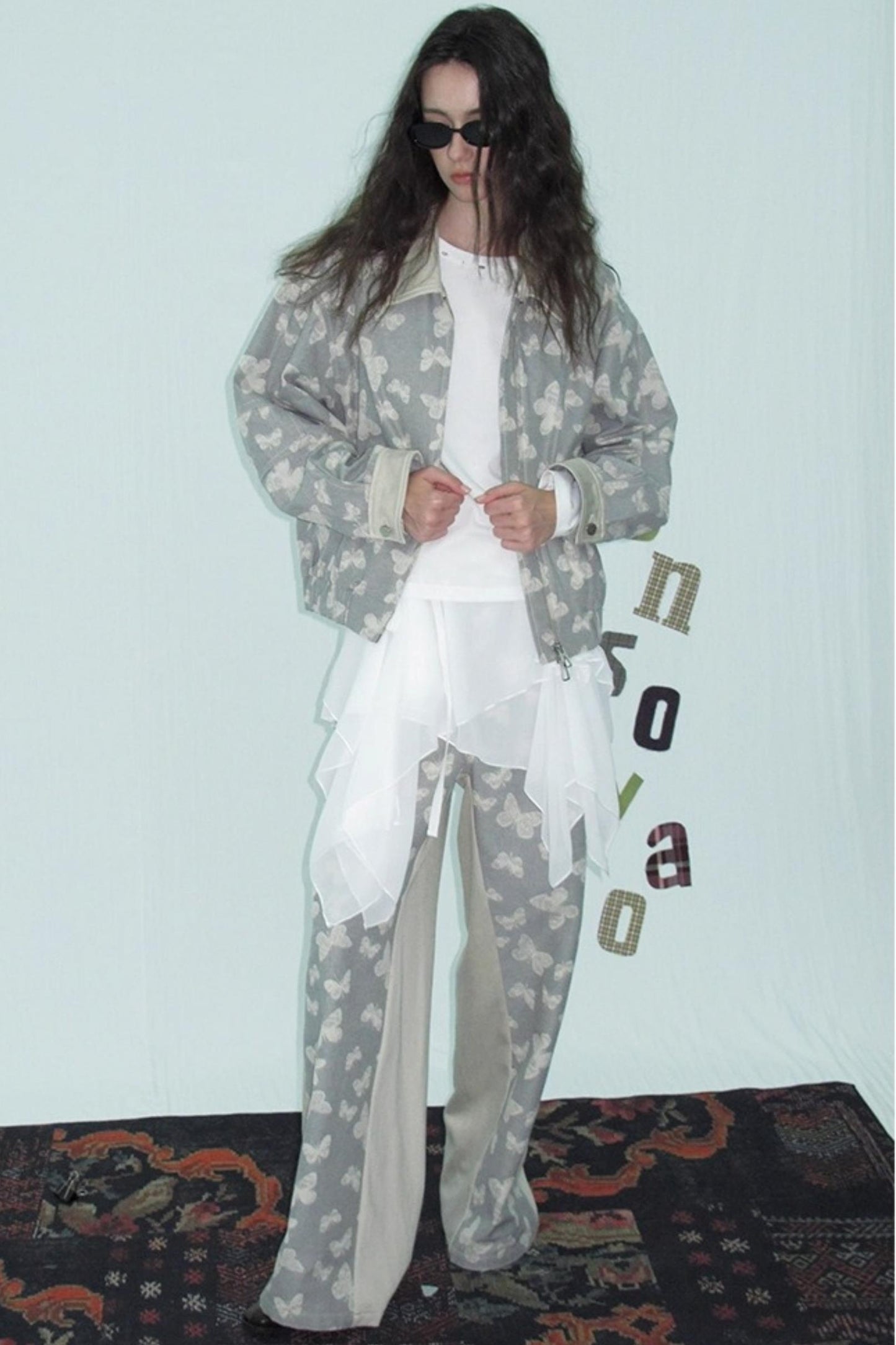 Jacquard Denim Baseball Jacket