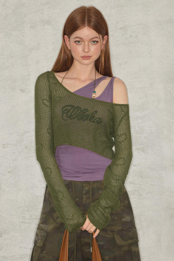 Holo Knit Asymmetric Top