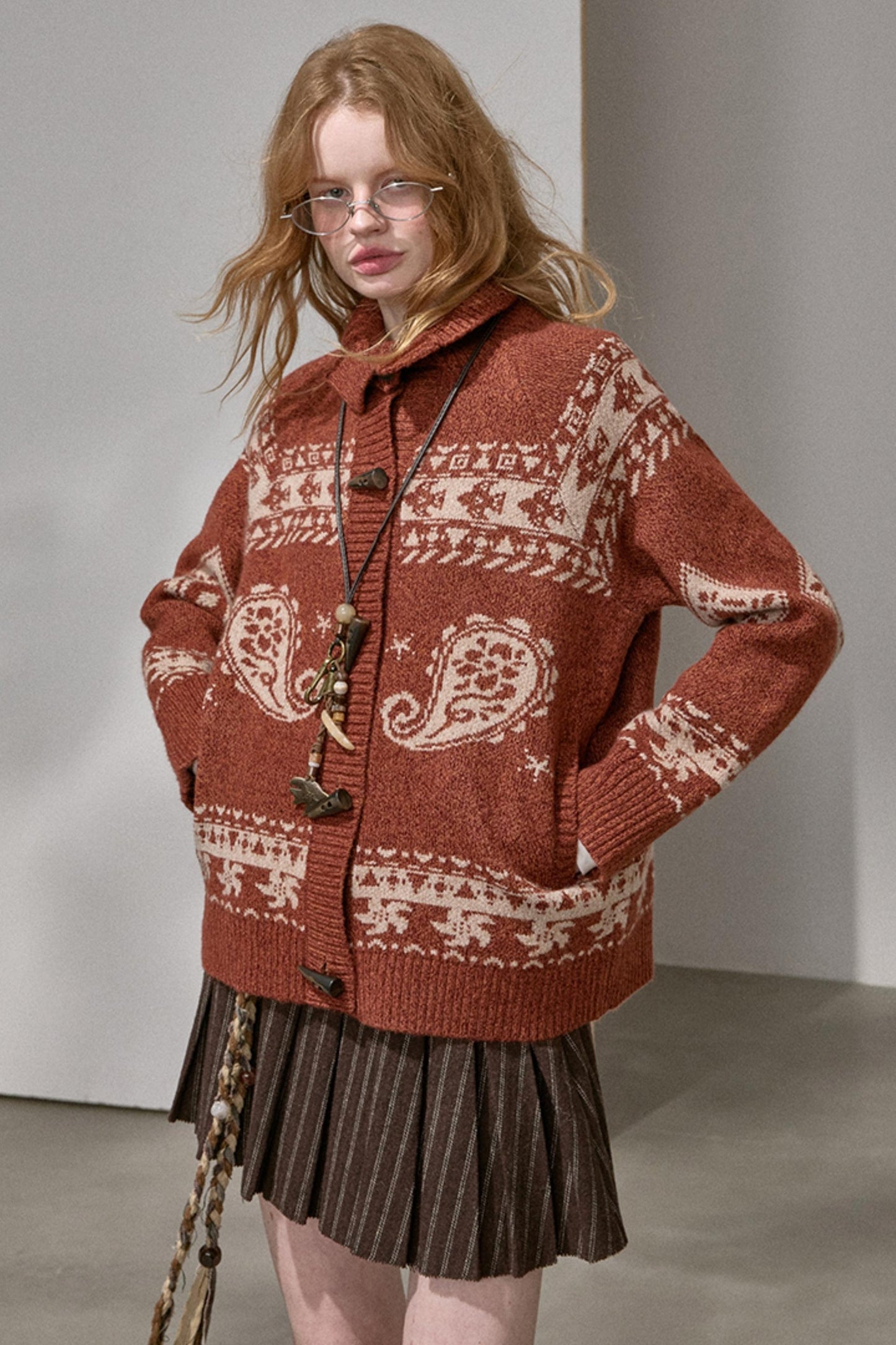 Cashew Island Floral Yarn Jacket