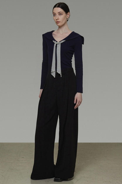 Autumn Navy Knit Top