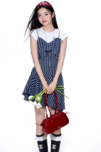 Sweet Plaid Halter Dress