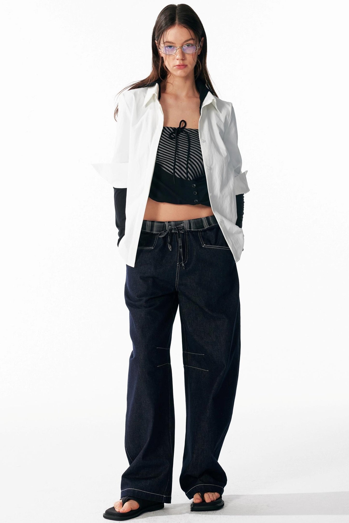 Versatile Cropped Shoulder Shirt