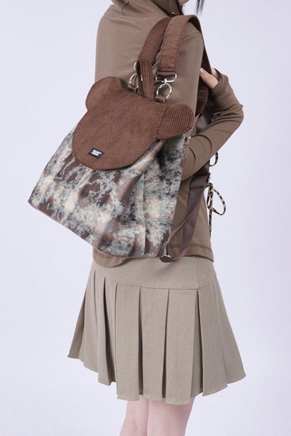 Patchwork Bear Crossbody Bag