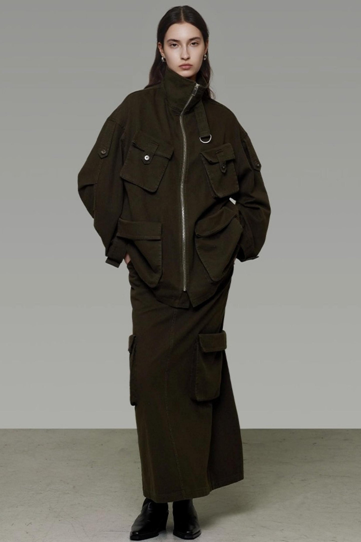 Vintage Cargo Silhouette Coat Set- Up