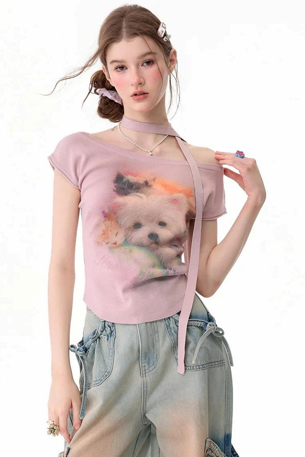 Summer Vintage Slim Fit Knitted T-Shirt