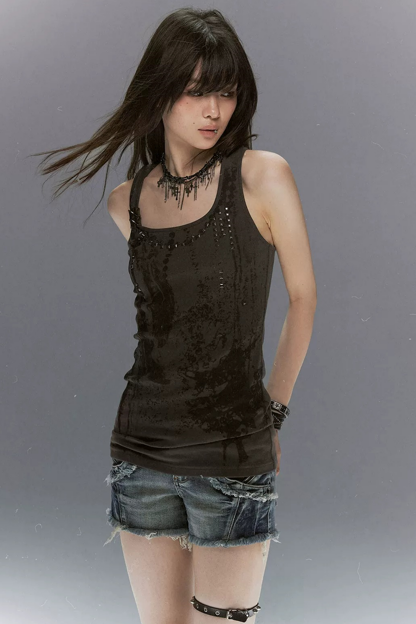 Tribal Feather Print Tencel Camisole