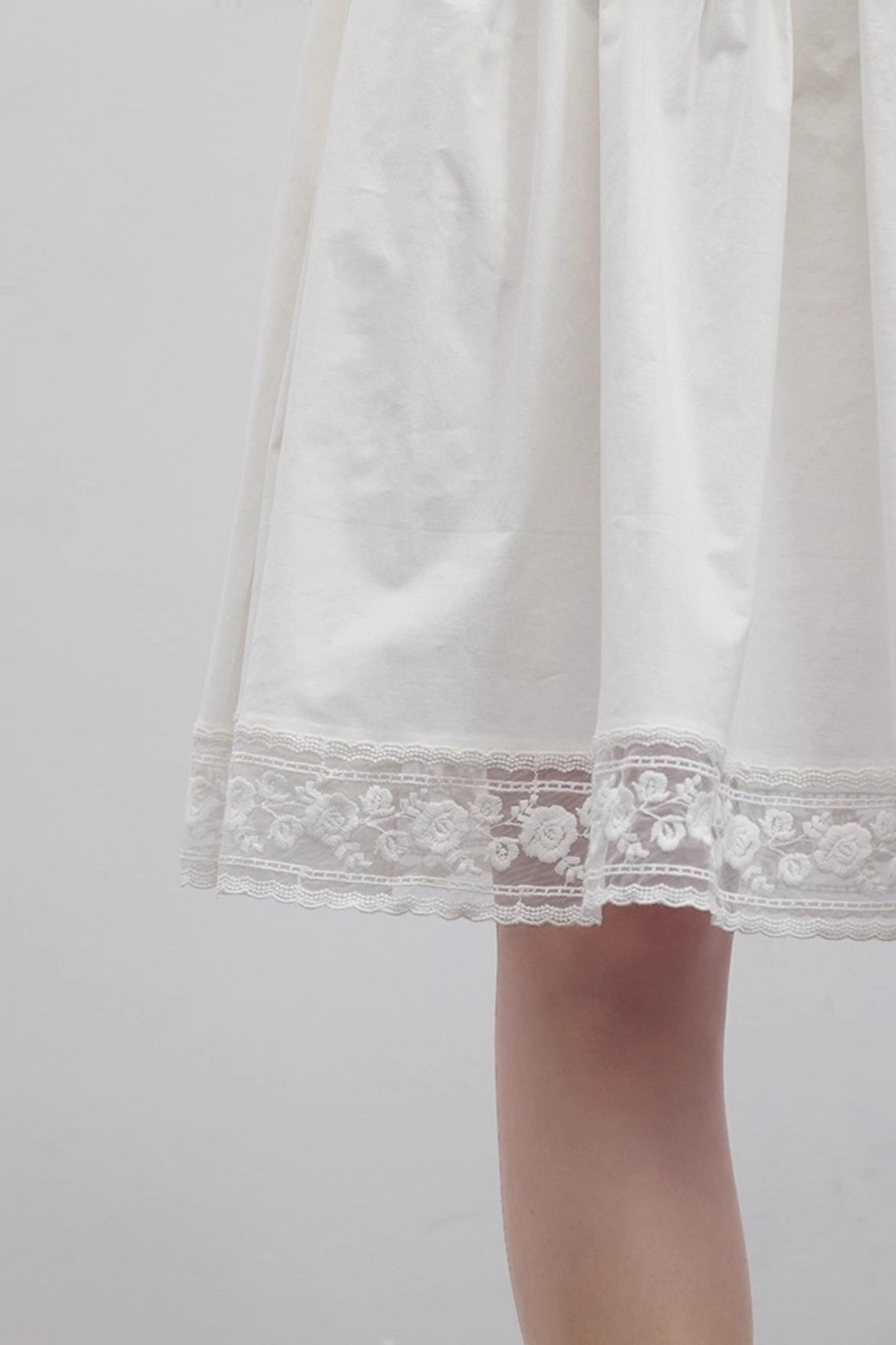 White Pleated V-Neck Dress