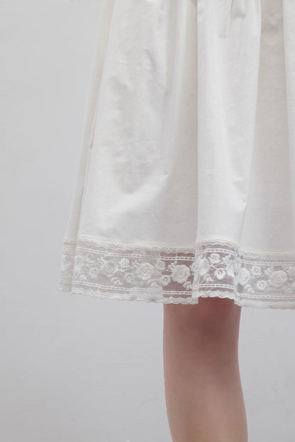 White Pleated V-Neck Dress