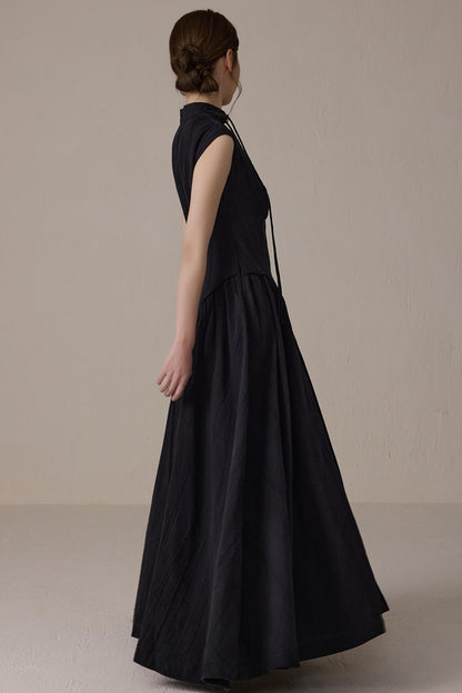 Elegant Black Cheongsam Dress