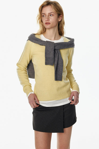 Elegant V-Neck Wool Knit Top