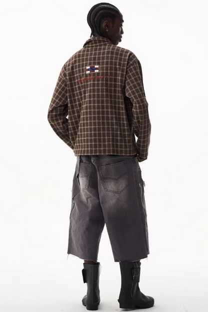 American Retro Plaid Polo Shirt