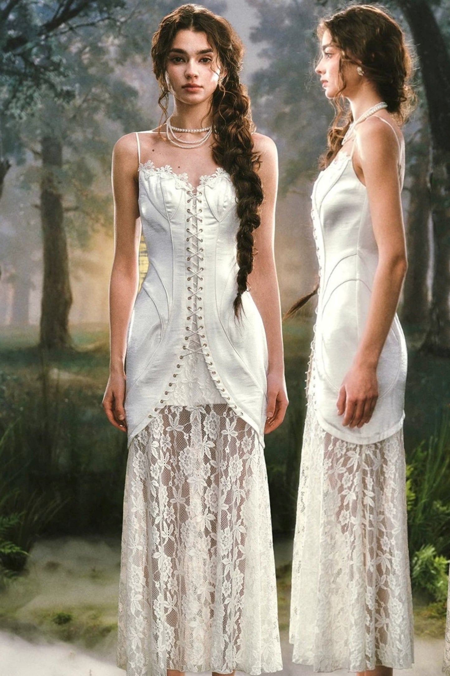 Pearlescent Sling Lace Dress