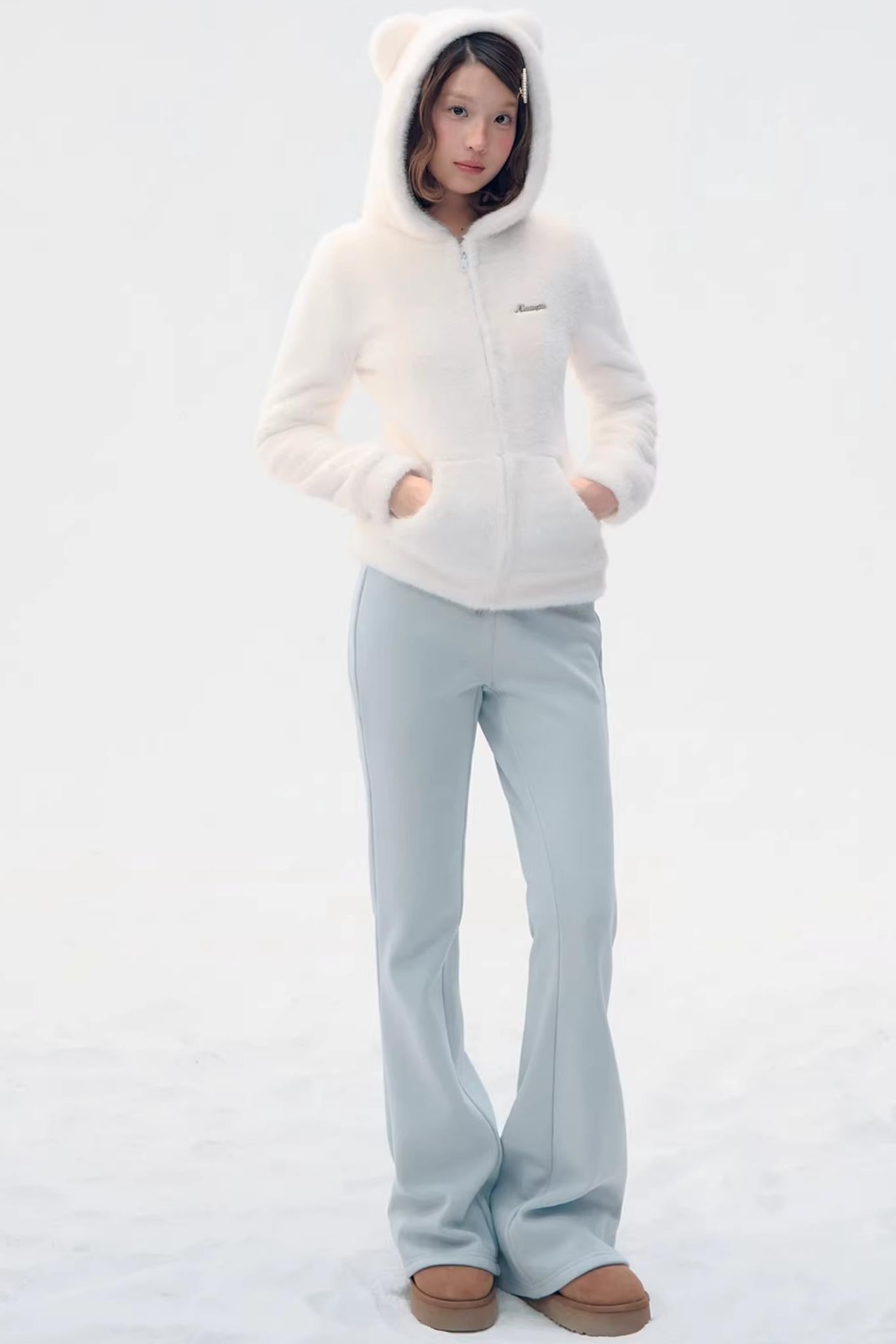 Sky Blue Teddy Bear Jacket Set-Up