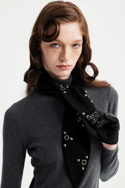 Black Rabbit Ear Scarf