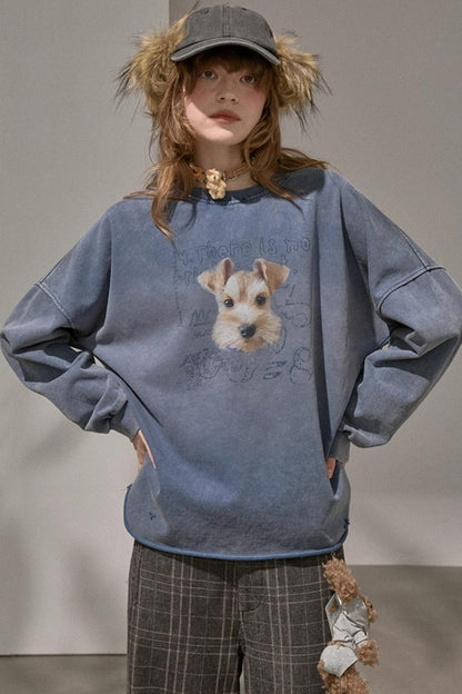 Lazy Vintage Style Pullover Sweatshirt