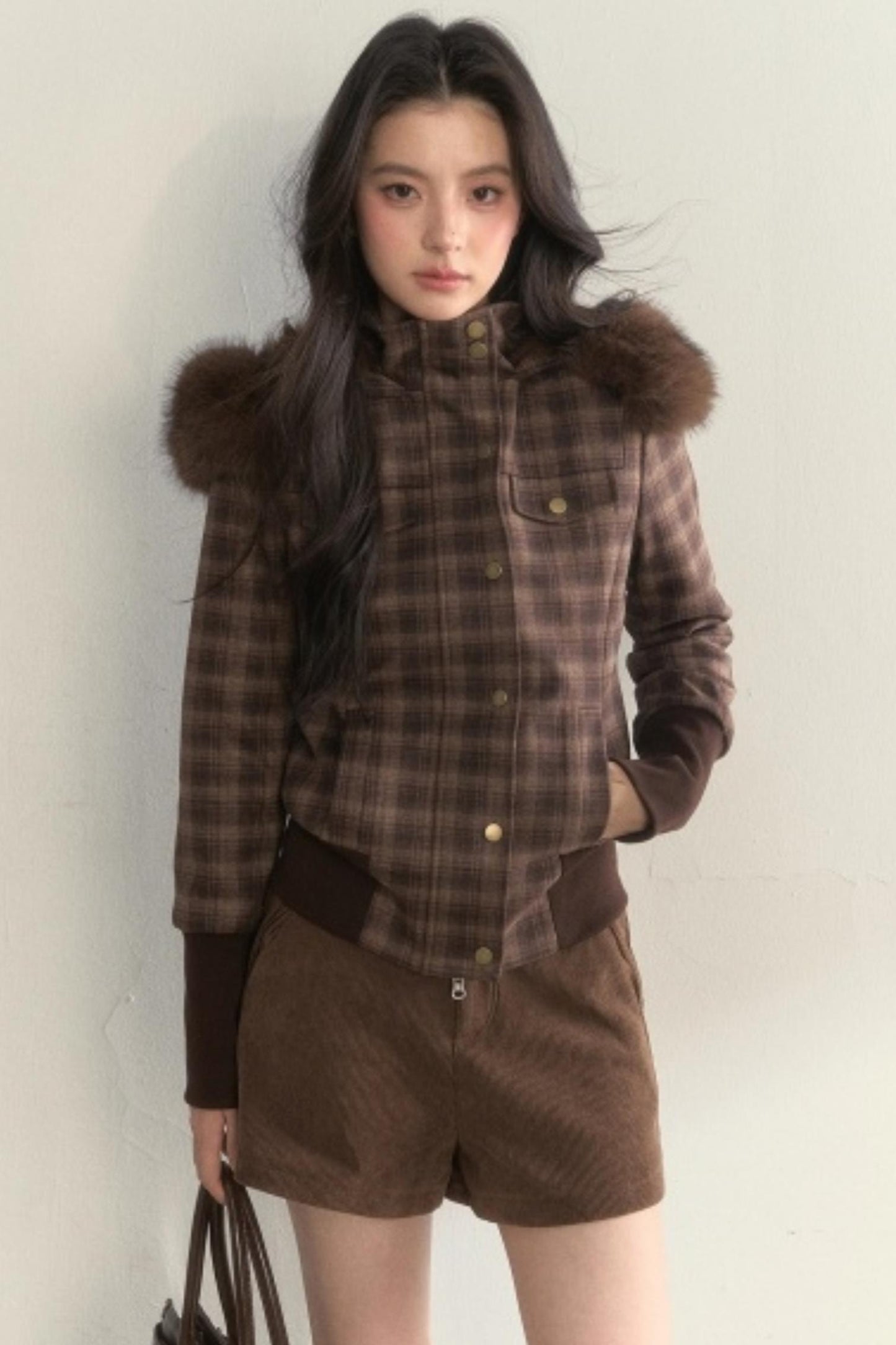 Vintage Fur Collar Fleece Jacket