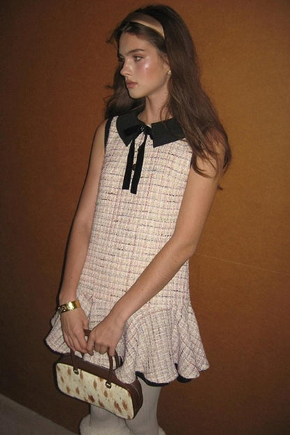 Pink Wool Pleated Dress