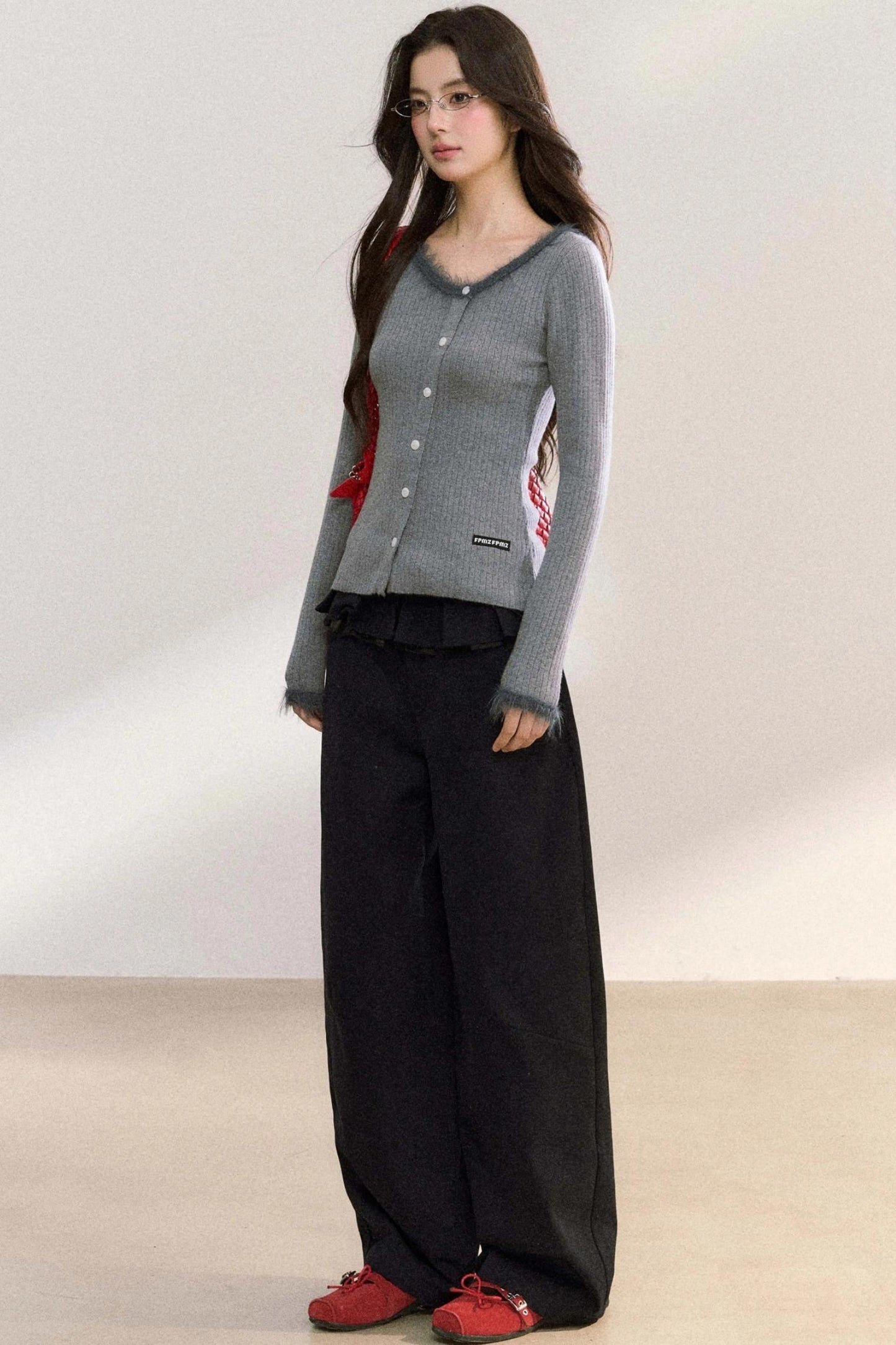 Skirt Curtain High-Waisted Loose Pants