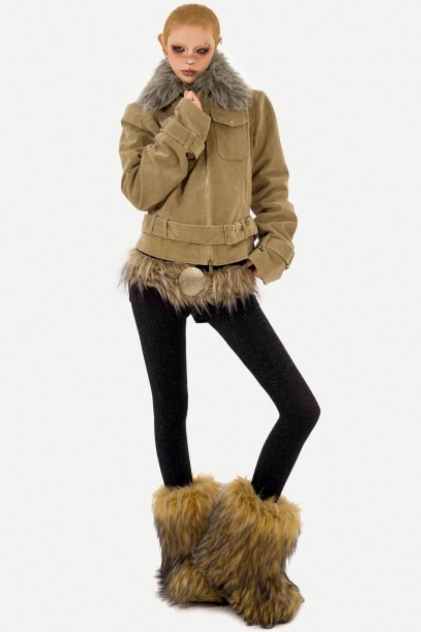 Retro Fur Collar Jacket