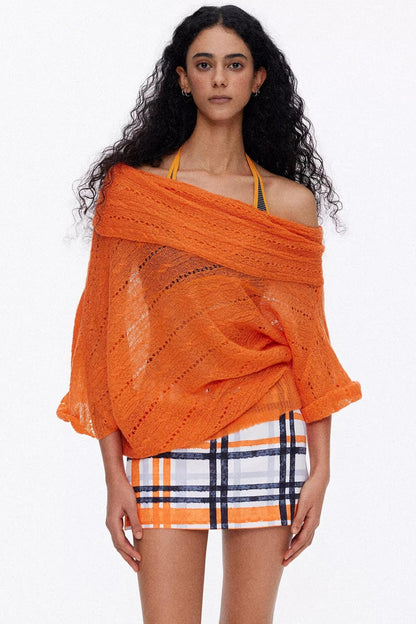 Contrast Plaid Mini Skirt