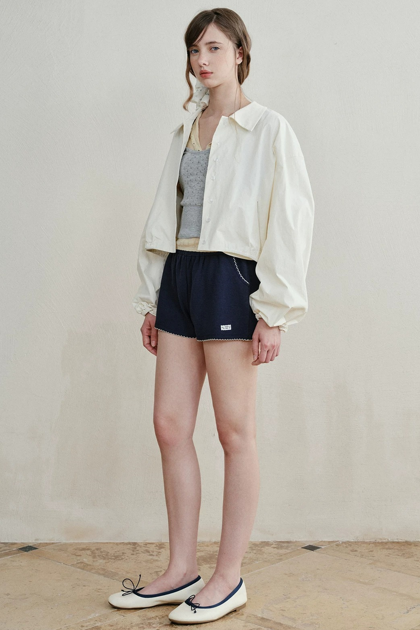Contrasting Dog-Tooth Lace Shorts