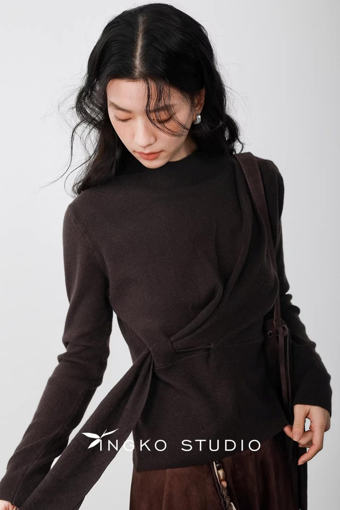 Chestnut Brown Deconstructed Sweater
