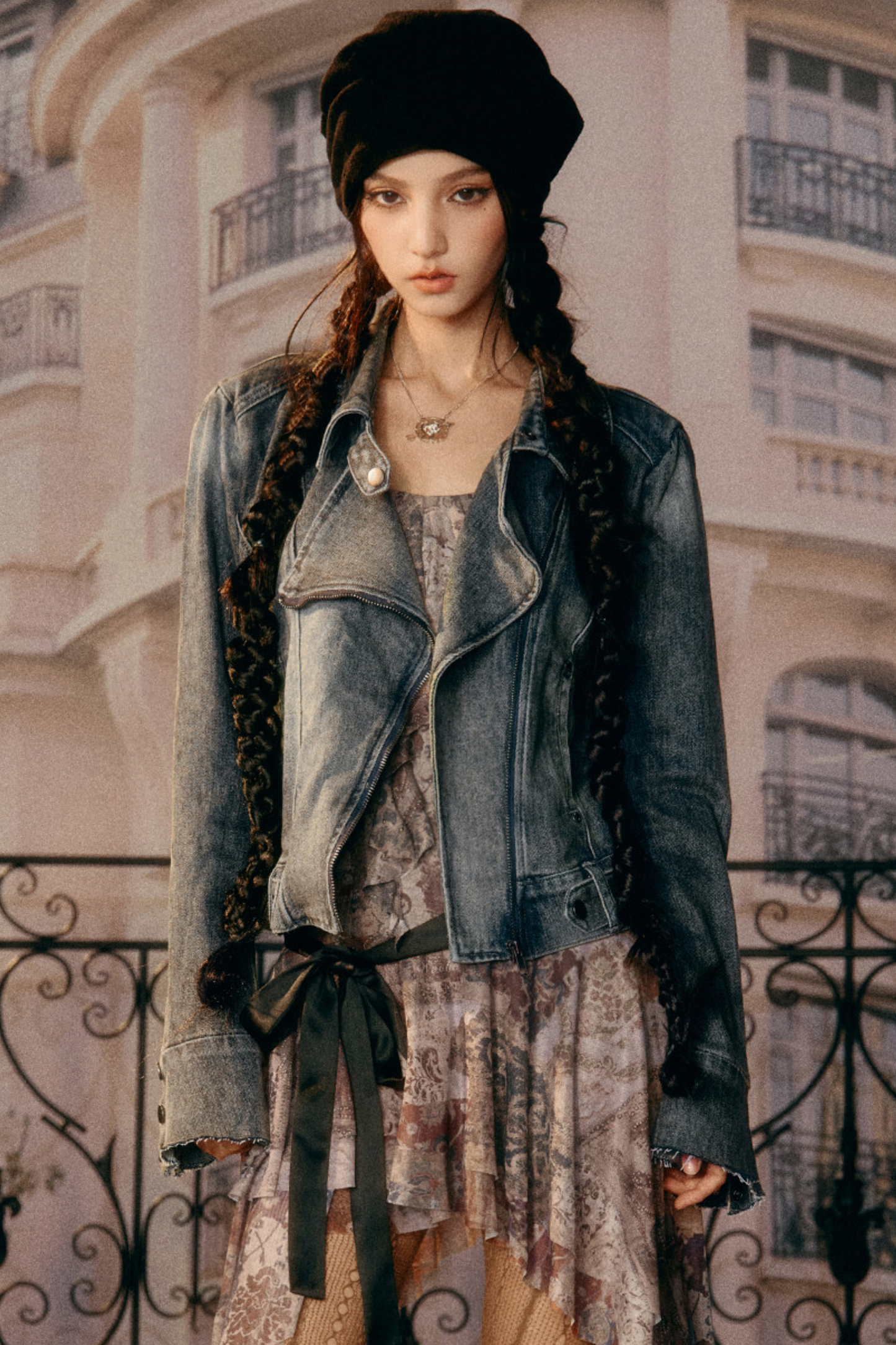 Vintage Süßes Denim-Jacke