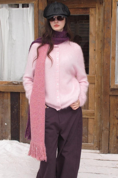 Elf White Wool Cashmere Cardigan Set-Up