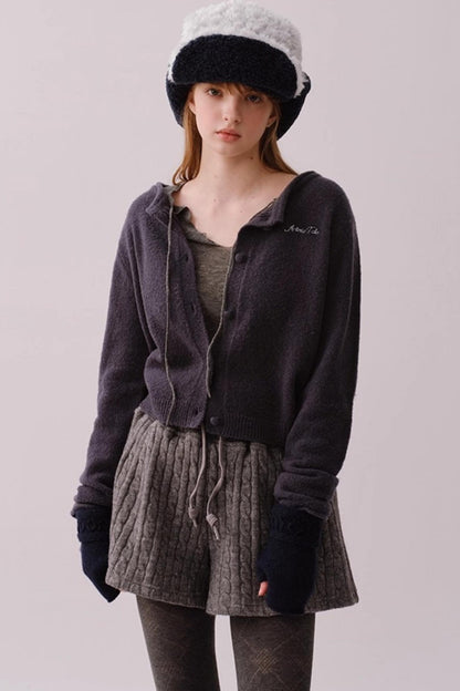 Knitted Twist Pattern Skirt Pants