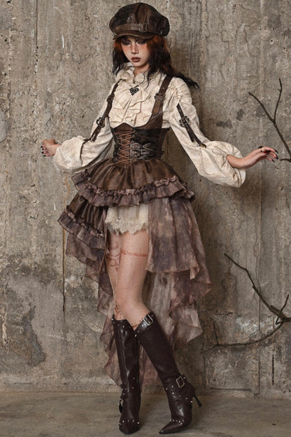 Halloween Steampunk Suspender Skirt