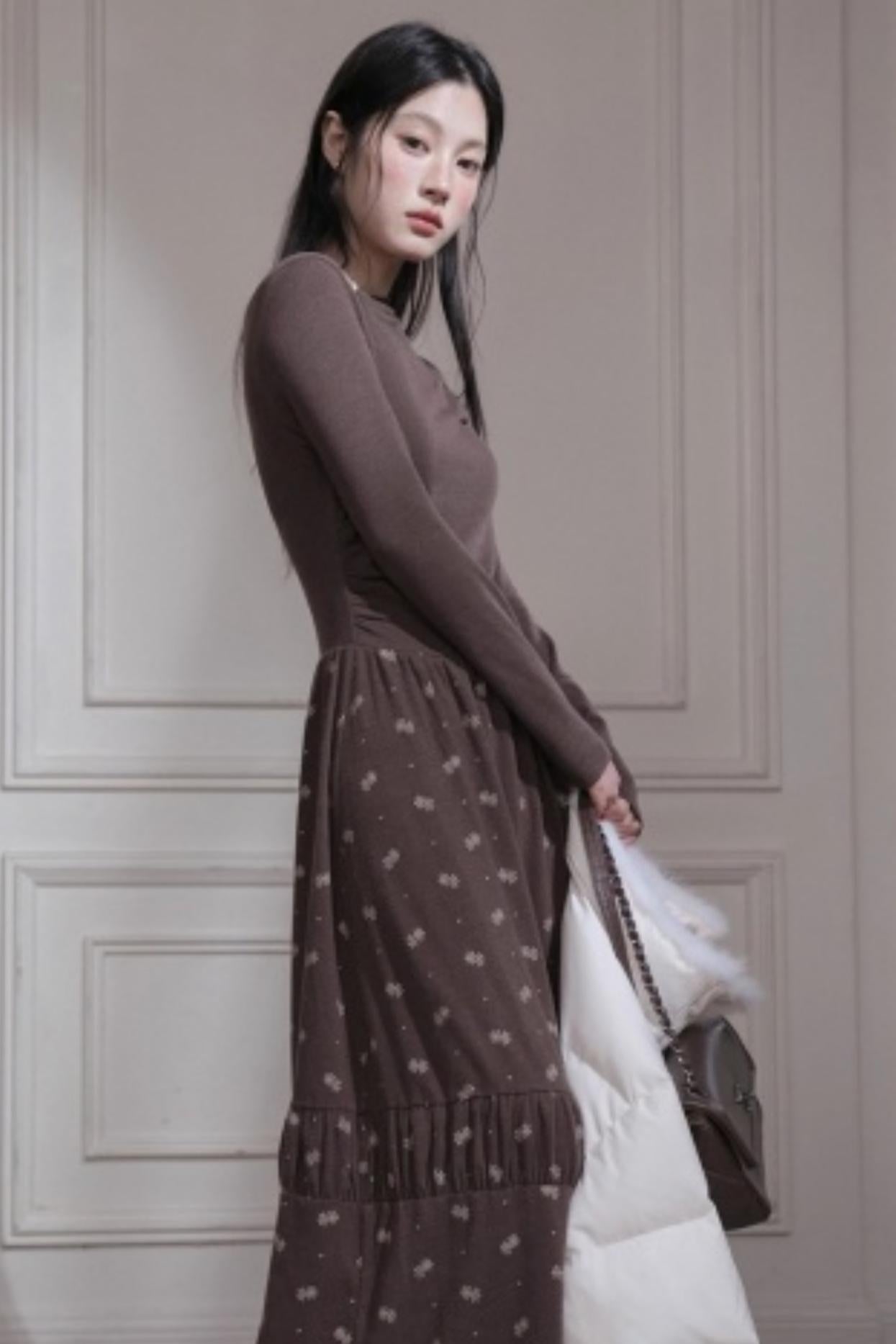 Warm Velvet Snowflake Dress