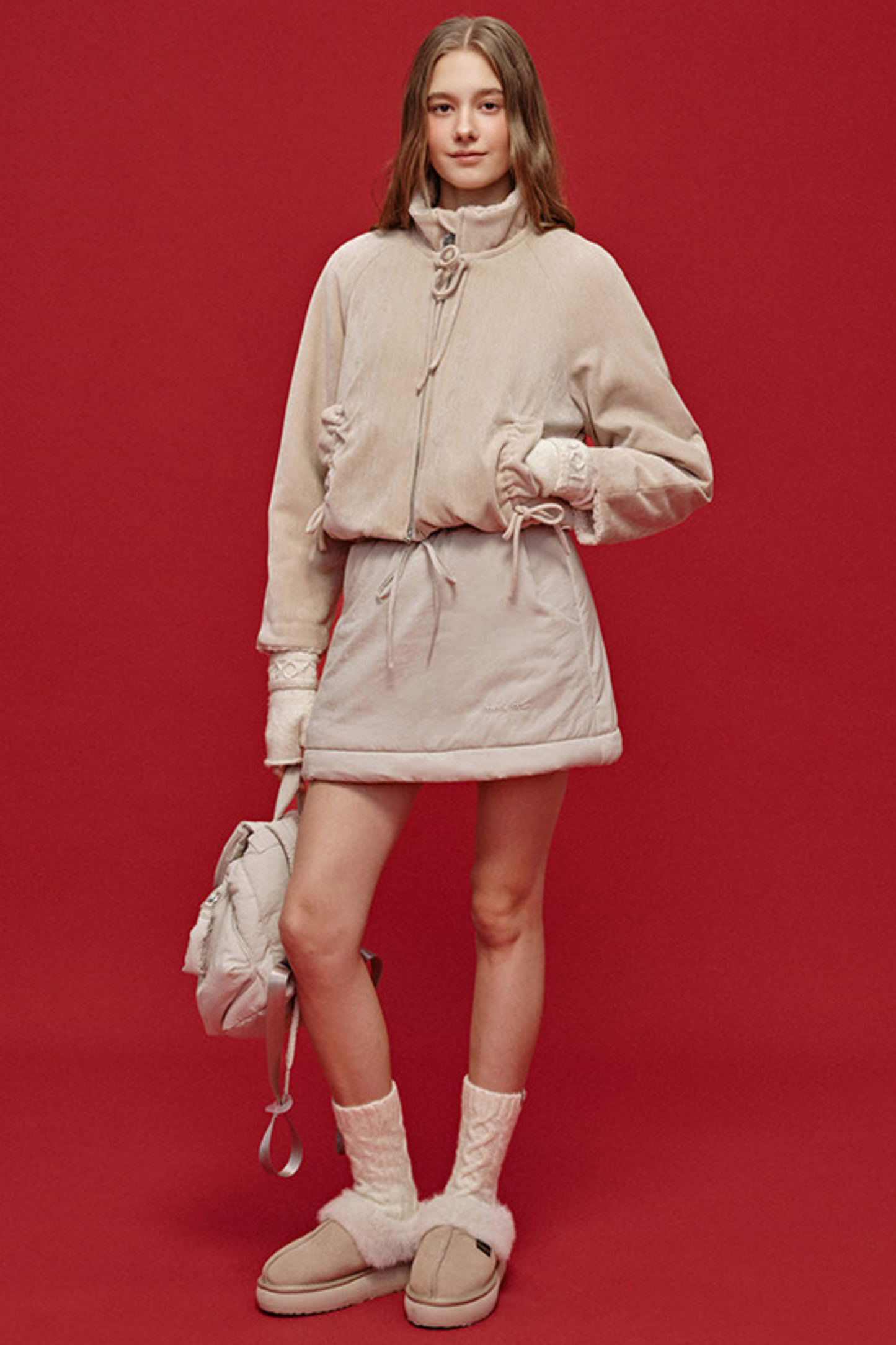 Embroidered Quilted Lyocell Backpack