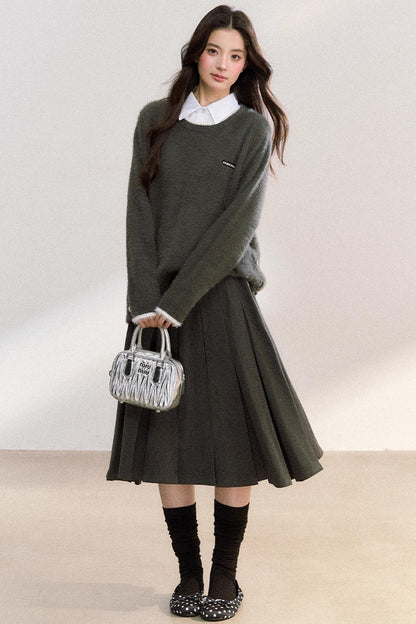 Metal Button Knit Pullover Top