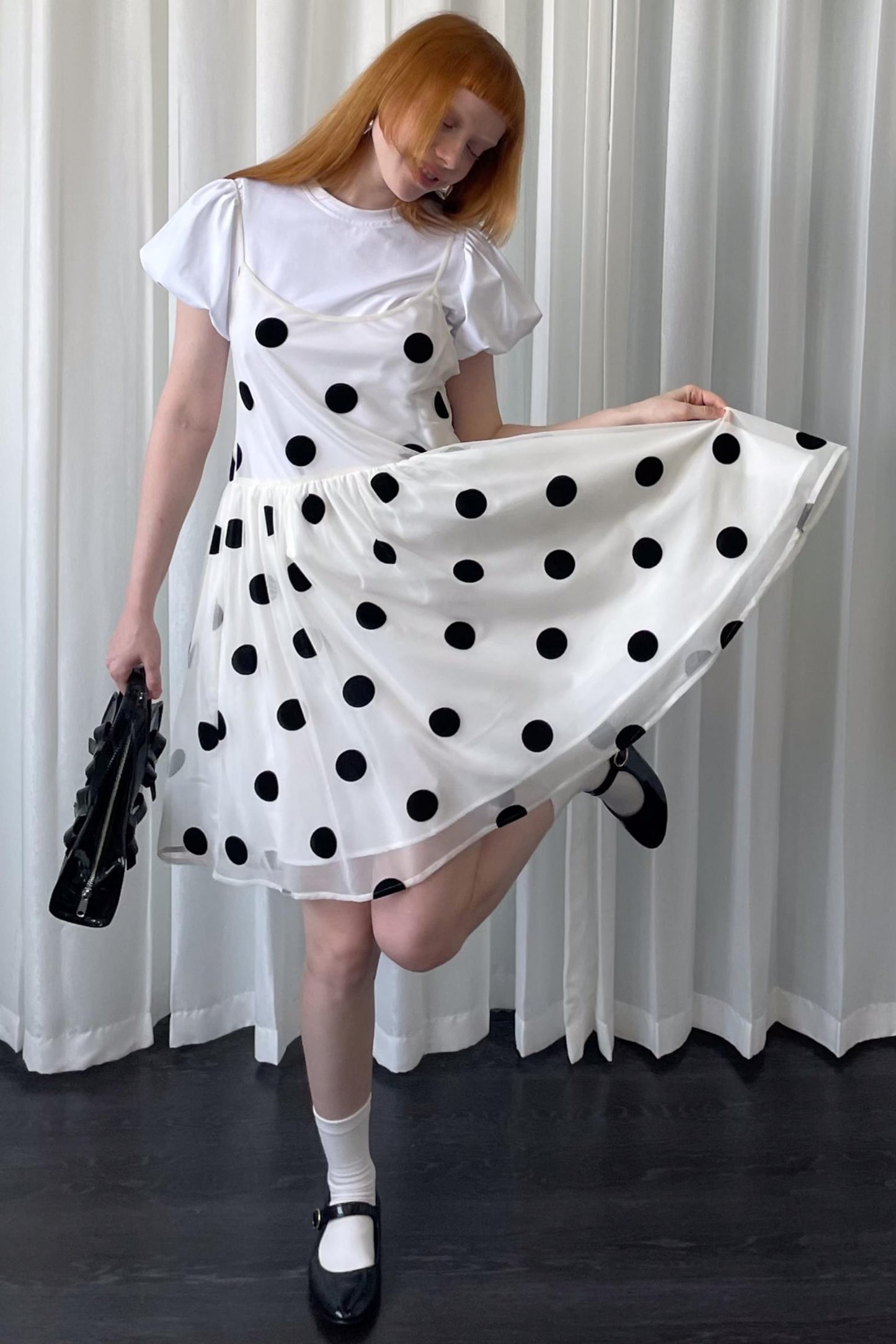 Mesh Polka Dot Dress
