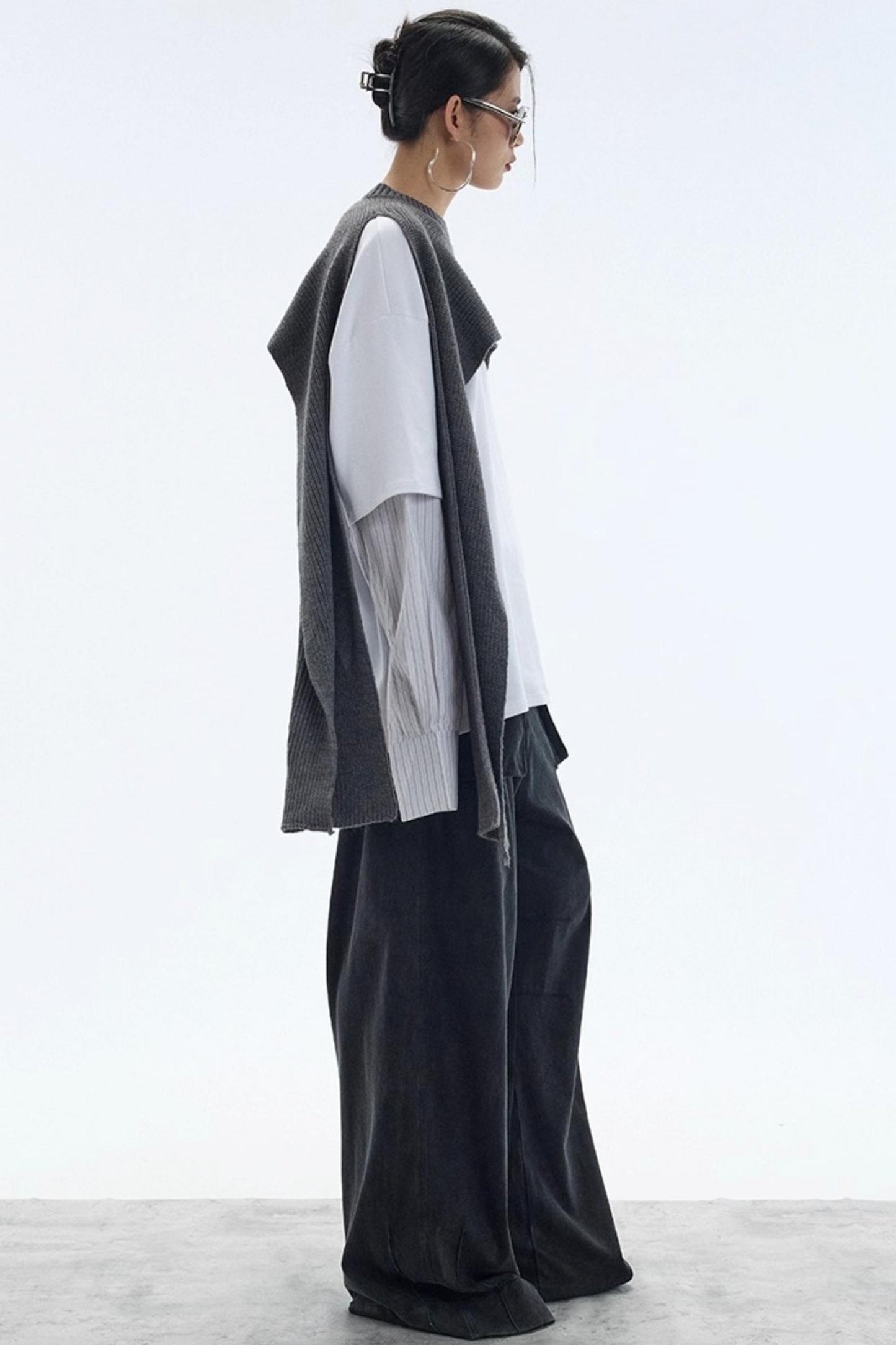 White Striped Crew Neck T-Shirt