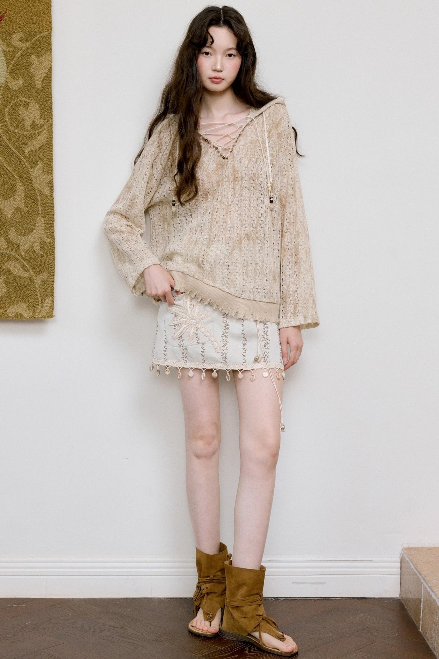 Original Neo-Bohemian Hooded Blouse