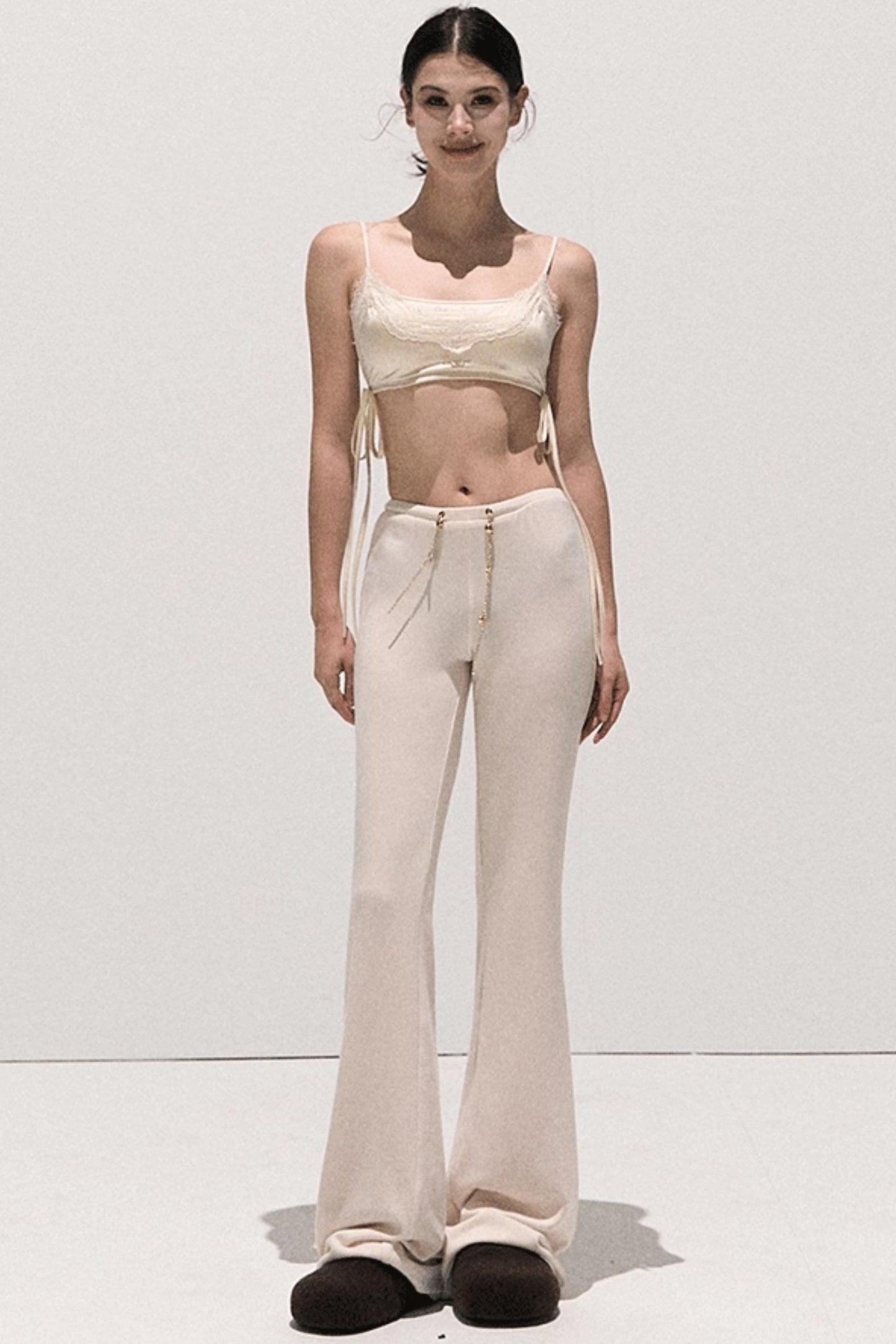 Soft Crew Neck Knitwear Bootcut Trouser Set-Up