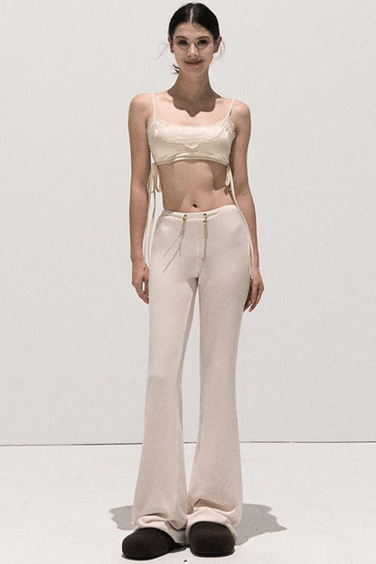 Soft Crew Neck Knitwear Bootcut Trouser Set-Up