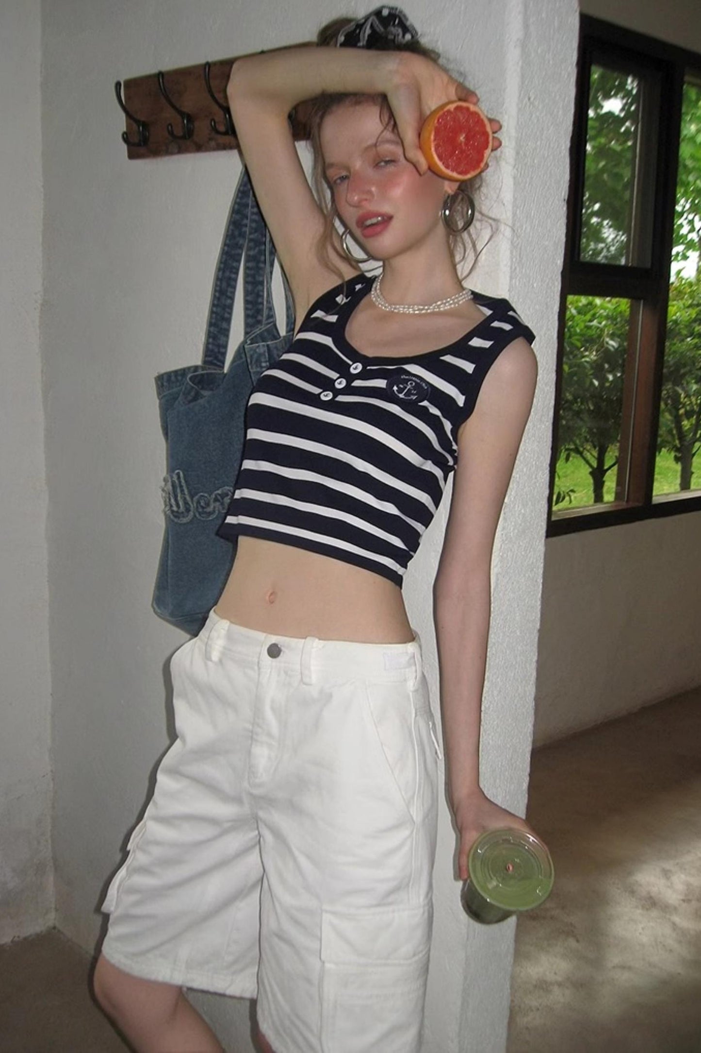 White Drawstring Utility Pants