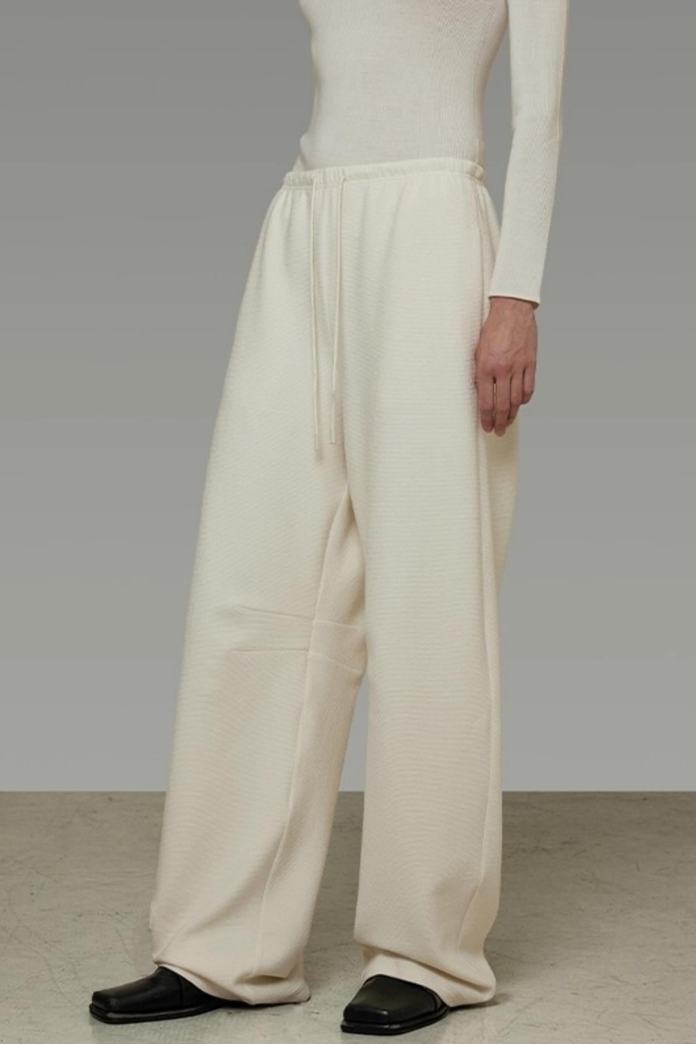 Slimming Drape Straight Wide-Leg Pants