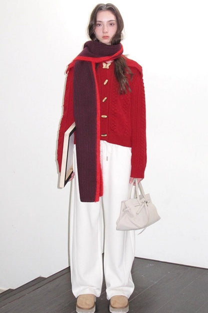 Winter Gingerbread Knitted Cardigan Set-Up