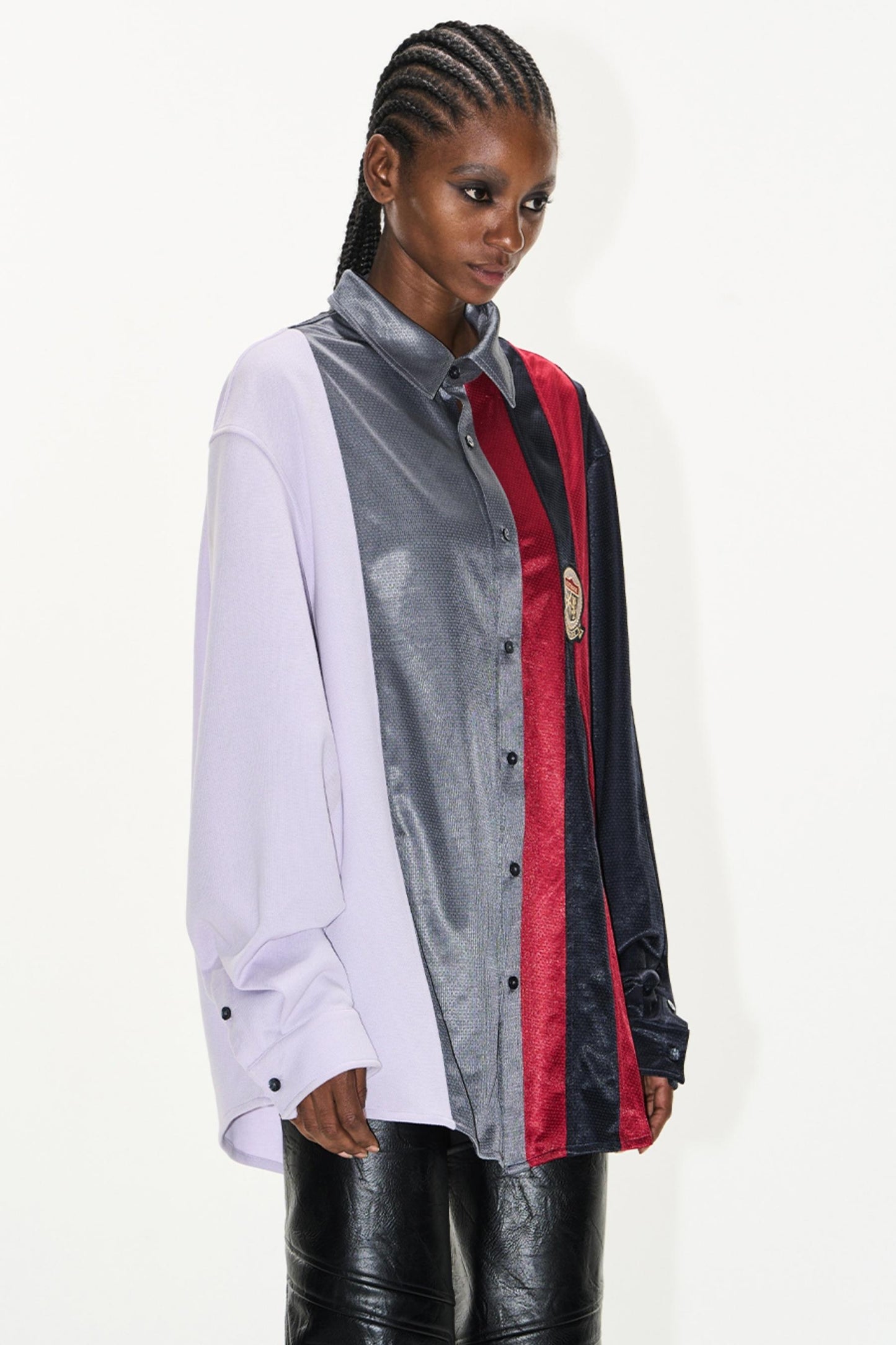 Colorblock Badge Long Sleeve Shirt