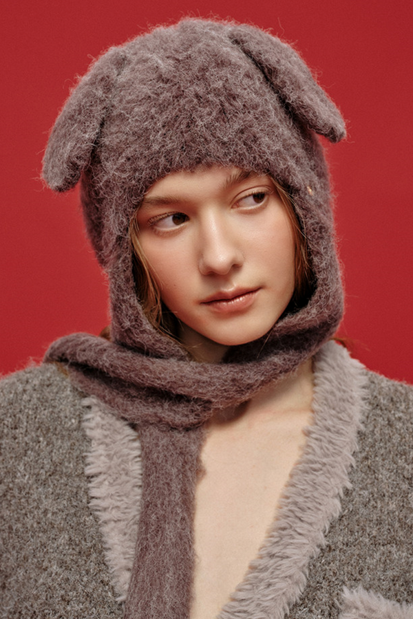 Two-Tone Cute Ears Knitted Hat