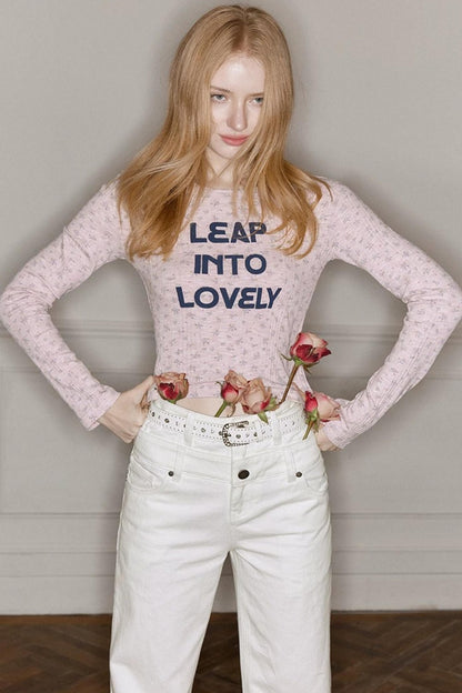 Pink Floral Slim-Fit Sweater