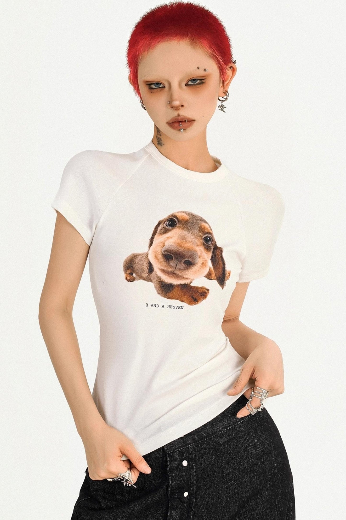 Cool Retro Girl Print Tee