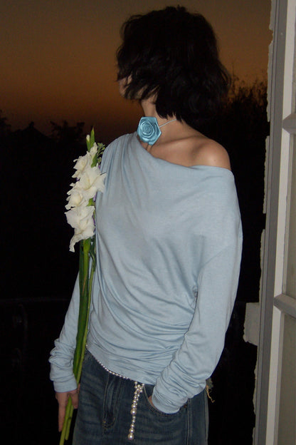 Modal Wool Off-Shoulder Knit Top