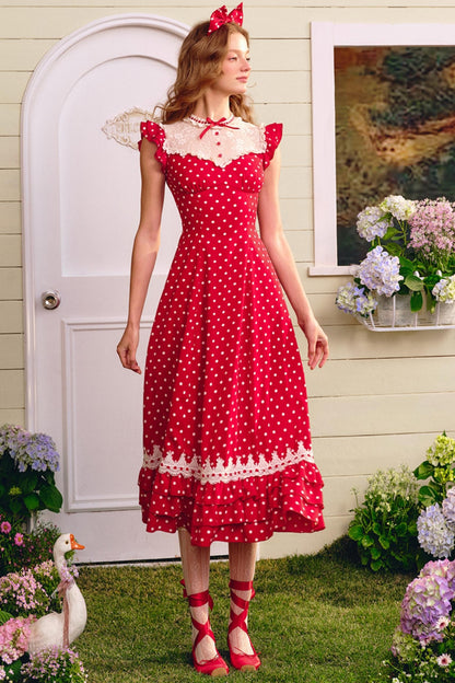 Dreamy Polka Dot Lace Dress