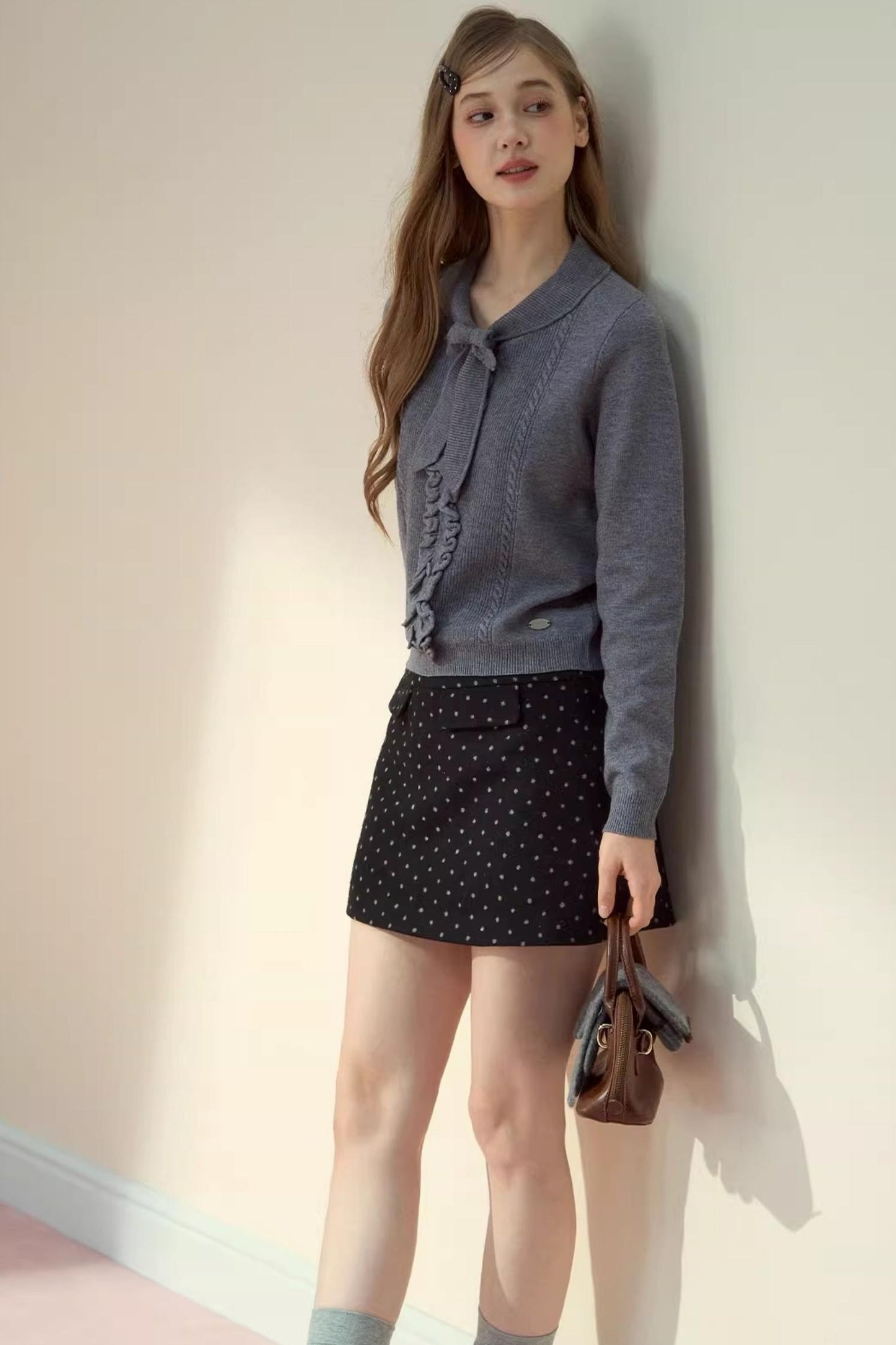 Forest Gray Lace Knit Sweater