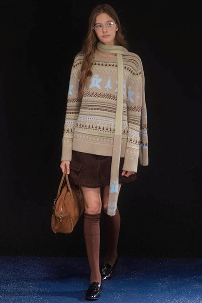 Gingerbread Fair Isle Sweater Set