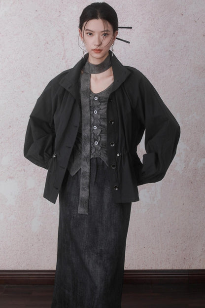 Rock Black Tie-dye Skirt